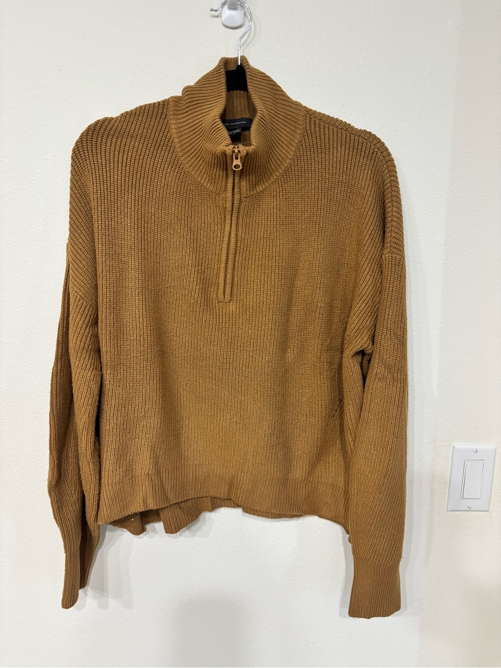 French Connection Women’s Camel Half-Zip Sweater